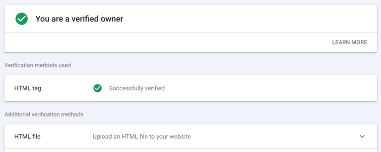 ownership verification succesfull ruutu