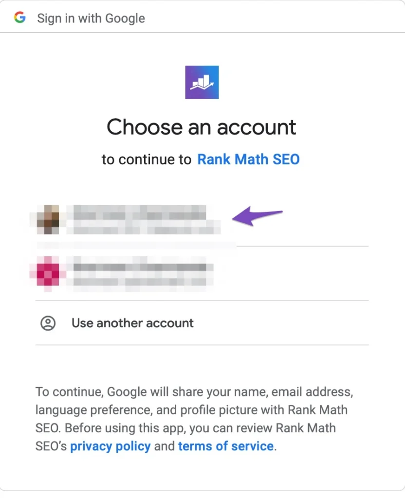 rankmath yhdistäminen google tiliin