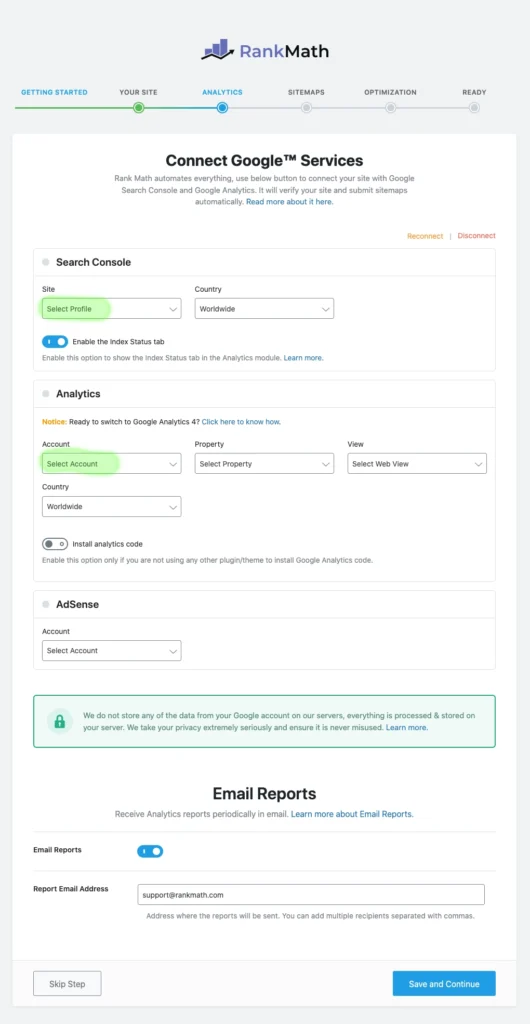 rankmath google services ruutu